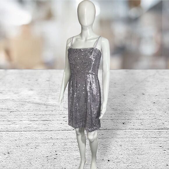 BCBG Violet Sequin Dress Removable Straps - Picture 3 of 8